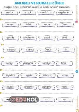 ANLAMLI VE KURALLI CÜMLE  OLUŞTURMA