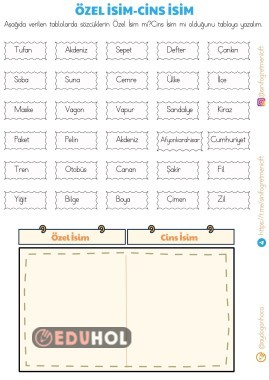 ÖZEL İSİM CİNS İSİM 2