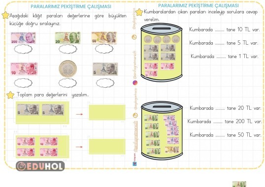 PARALARIMIZ PEKİŞTİRME ÇALIŞMASI