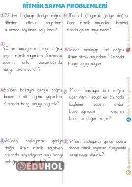 RİTMİK SAYMA PROBLEMLERİ