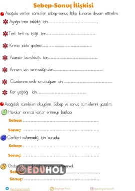 SEBEP SONUÇ İLİŞKİSİ KURMA