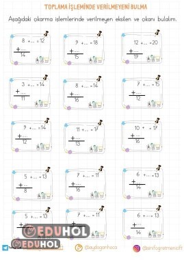 VERİLMEYEN TOPLANANI BULMA ÇALIŞMA KAĞIDI