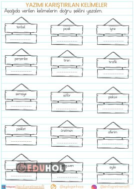 YAZIMI KARIŞTIRILAN KELİMELER