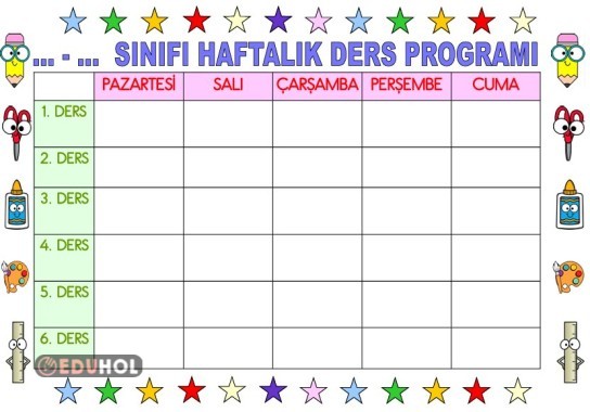 HAFTALIK DERS PROGRAMI
