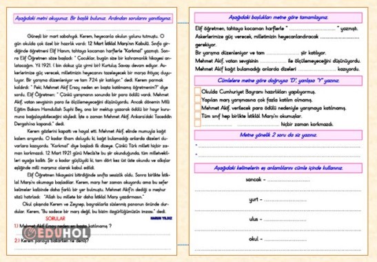 İSTİKLÂL MARŞI'NIN KABULÜ OKUMA- ANLAMA