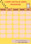 1.SINIF HAFTALIK DERSPROGRAMI