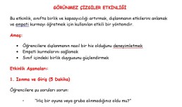 (AKRAN ZORBALIĞI) GÖRÜNMEZ ÇİZGİLER SINIF İÇİ ETKİNLİK PLANI