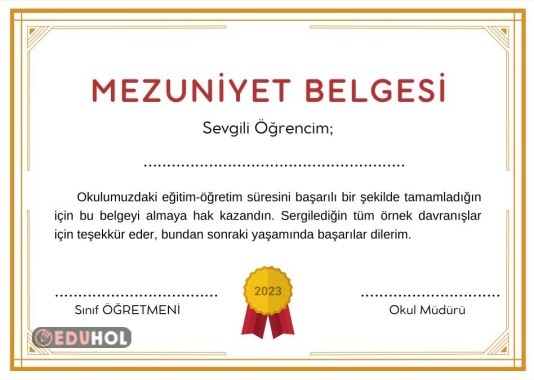 4.Sınıf Mezuniyet Belgesi · Eduhol - Etkinlik İndir Oyun Oyna Test Çöz ...