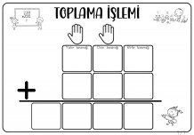 3 Basamaklı Sayılarla Toplama İşlemi Yaz-Sil Şablon
