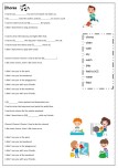 8th grade unit 8 - chores song fill in the blank activity