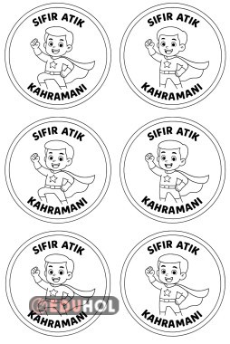 SIFIR ATIK KAHRAMANI ERKEK ÖĞRENCİ ETİKETİ