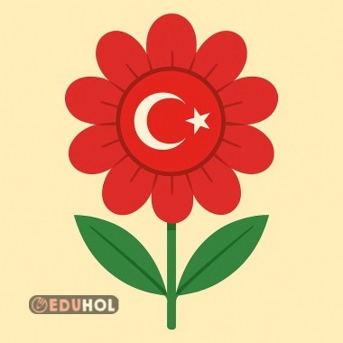 23 Nisan Yazısı ve çiçekler