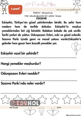 Eskişehir okuma anlama metni