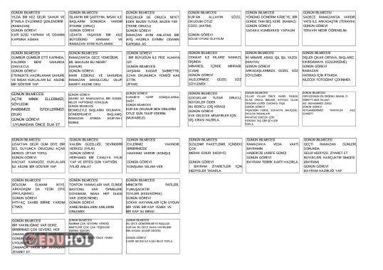 Ramazan Günlük Görev Kartları