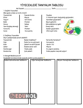 Sağlıklı ve Sağlıksız Yiyecekler Tablosu
