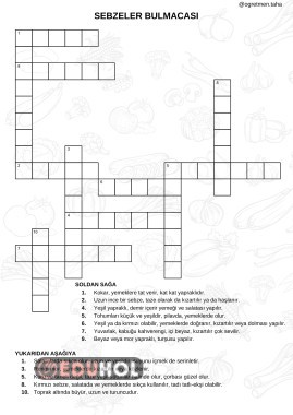 Yerli Malı Sebzeler Bulmacası