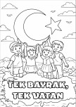 Bayrak Temalı İki Sayfa Boyama