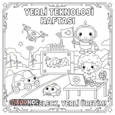 Teknolojik ürünler boyama sayfası