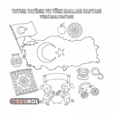 Tutum yatırım ve Türk malları haftası boyam sayfaları