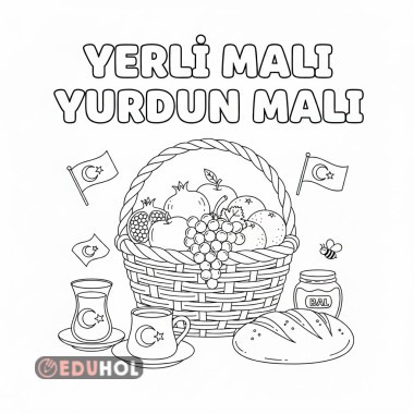 Yerli malı haftası ile ilgili boyama sayfası