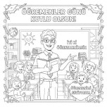 Öğretmenler günü boyama sayfası