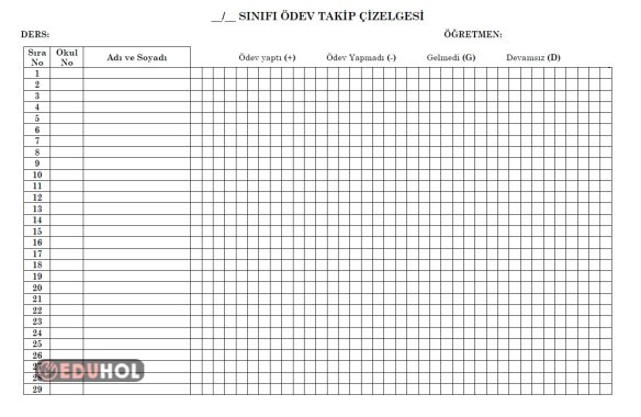 Ödev Takip Çizelgesi
