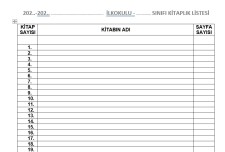 Sınıf Kitaplık Listesi (100 kitap)