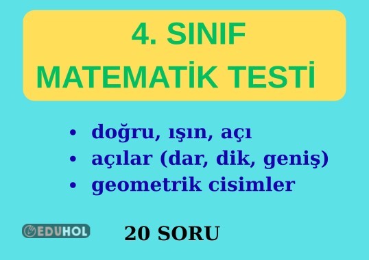4.SINIF GEOMETRİ TESTİ