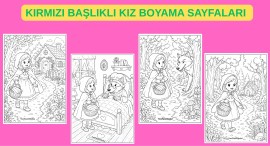 Kırmızı Başlıklı Kız Boyama Sayfaları