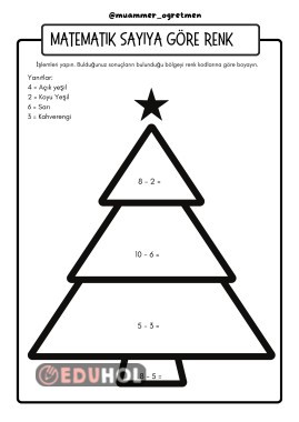Sayıya göre renk (toplama ve çıkarma karışık)