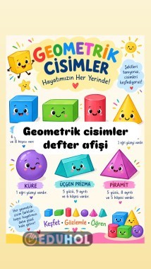 Geometrik cisimler defter afişi