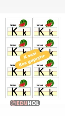 K SESİ KES YAPIŞTIR İNTERAKTİF DEFTER