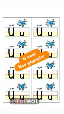 U SESİ KES YAPIŞTIR İNTERAKTİF DEFTER