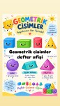 Geometrik cisimler defter afişi