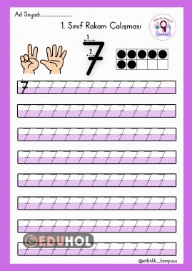 7 Rakamı Yazma Çalışması