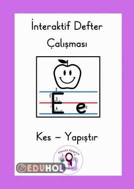 İnteraktif Defter Çalışması E Sesi Renksiz/Boyanabilir