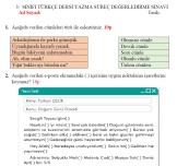 3. Sınıf Türkçe 3. Tema Süreç Değerlendirme