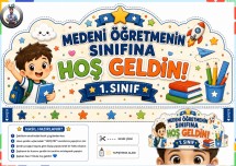 1. Sınıf ve Anaokulu için Sınıfa hoş geldiniz ilk gün taçı