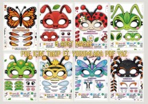Rengarenk 8 Adet 3D Maske