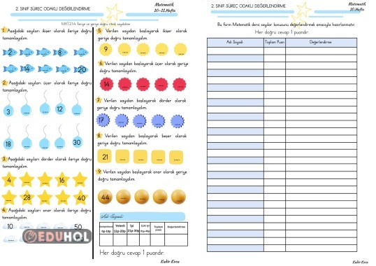 Matematik süreç Odaklı Değerlendirme 10 ve 11. Hafta