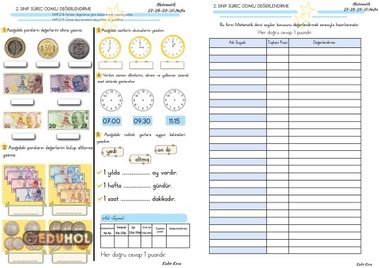 Matematik Süreç Odaklı Değerlendirme 27-30. Hafta