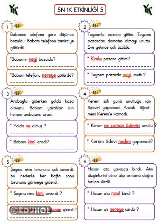 5N 1K - 5 | Eduhol - Ders Videoları İzle Online Test Çöz Etkinlik İndir