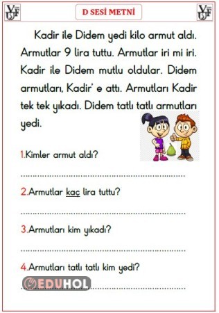 D Sesi Okuma Anlama Metni · Eduhol - Etkinlik İndir Oyun Oyna Test Çöz ...