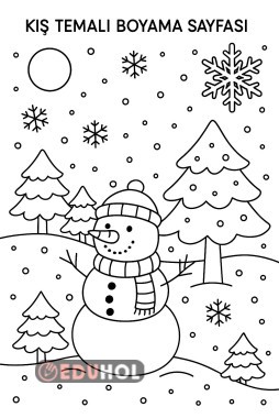 kış temalı okuma anlama boyama etkinlik seti