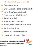 ü sesi cümle yazma etkinliği