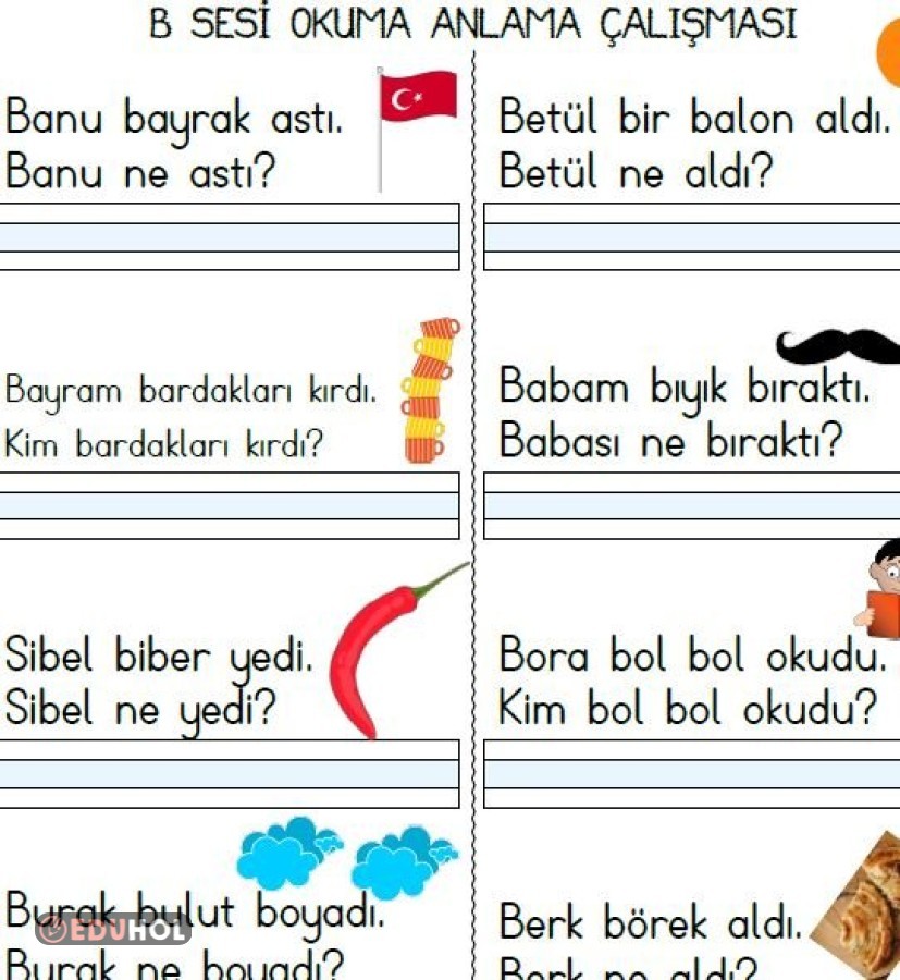 B Sesi Okuma Anlama Çalışması... | Eduhol - Ders Videoları İzle Online ...