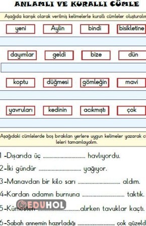ANLAMLI VE KURALLI CÜMLE OLUŞTURMA