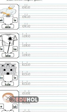 ekle-leke-kale-elek GÖRSELLİ YAZMA ETKİNLİĞİ