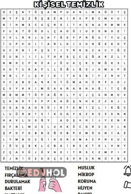 KİŞİSEL TEMİZLİK SÖZCÜK BULMACA