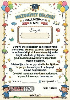 4. Sınıf Mezuniyet Belgesi